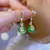 14K Gold-Plated Elegant Cat's Eye $ Earrings - elegant Cat's Eye Earrings