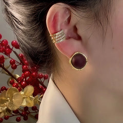 14K Gold-Plated Elegant Chocolate Studs - elegant Chocolate Studs