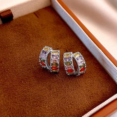 Close-up detail of the sparkling zircons and plating on the Double Layer Studs