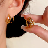 14K Gold-Plated Elegant Diamond Star Threader Earrings - elegant Star Threader Earrings