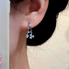 14K Gold-Plated Elegant Double-Layer Flashing leaf Tassel Earrings - elegant Leaf Tassel Earrings