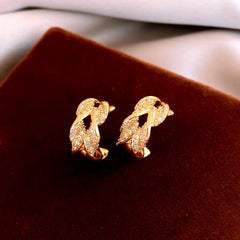 Close-up detail of the sparkling zircons and plating on the Double Layer C-Hoops