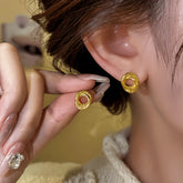 14K Gold-Plated Elegant Double-layer Hoop Stud Earrings - elegant Hoop Stud Earrings