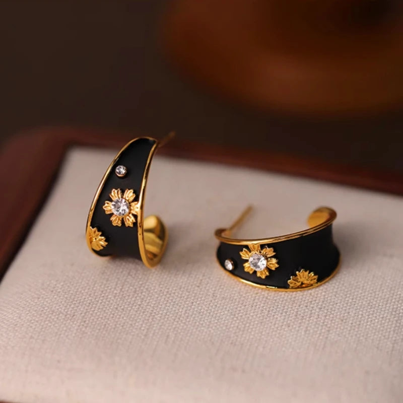 Perfect Enamel Flower Earrings for adding glamour to any outfit