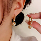 14K Gold-Plated Elegant Gentle Pearl Ball Earrings - elegant Pearl Ball Earrings