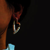14K Gold-Plated Elegant Heart-Design Pearl Earrings - elegant Heart Pearl Earrings