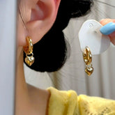 14K Gold-Plated Elegant Heart Earrings - elegant Gold Heart Earrings