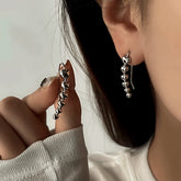14K Gold-Plated Elegant Heart Threader Earrings - elegant Heart Crawler Earrings