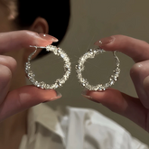 14K Gold-Plated Elegant Hoop Earrings - elegant White Gold Hoop Earrings