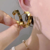 14K Gold-Plated Elegant Hoop Earrings - elegant Gold Hoop Earrings