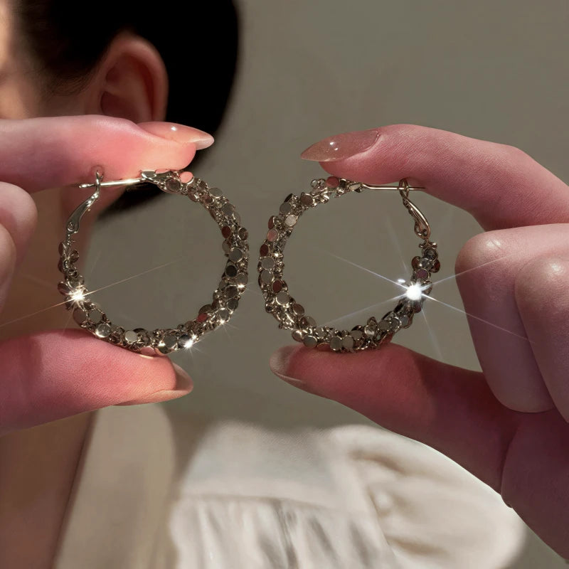 14K Gold-Plated Elegant Hoop Earrings - elegant Silver Hoop Earrings