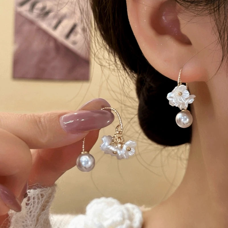 14K Gold-Plated Elegant Jasmine Spike Flower Bead Earrings - elegant Jasmine Flower Earrings