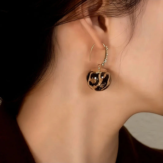 14K Gold-Plated Elegant Leopard Print Ball Ear Hooks - elegant Leopard Print Ball Earrings