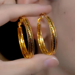 14K Gold-Plated Elegant Multi-Layer Hoop Earrings - elegant Multi-Layer Hoop Earrings