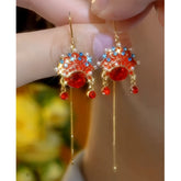 14K Gold-Plated Elegant Opera Mask Threader Earrings - elegant Opera Mask Threader Earrings