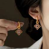 14K Gold-Plated Elegant Painted Glazen Earrings - elegant Painted Glaze Earrings