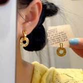 14K Gold-Plated Elegant Peace Locket Shattered Ice Earrings - elegant Peace Locket Earrings