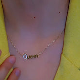 14K Gold-Plated Elegant Queen Necklace - beautiful Queen Necklace