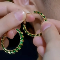 14K Gold-Plated Elegant Rhinestone Bow Hoop Earrings - elegant Bow Hoop Earrings