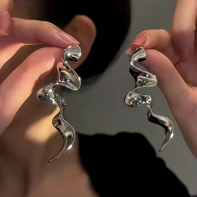 14K Gold-Plated Elegant Ribbon Tassel Earrings - elegant Ribbon Tassel Earrings