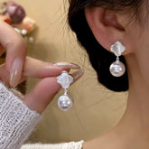 14K Gold-Plated Elegant Shell Pearl Earrings - elegant Shell Pearl Earrings