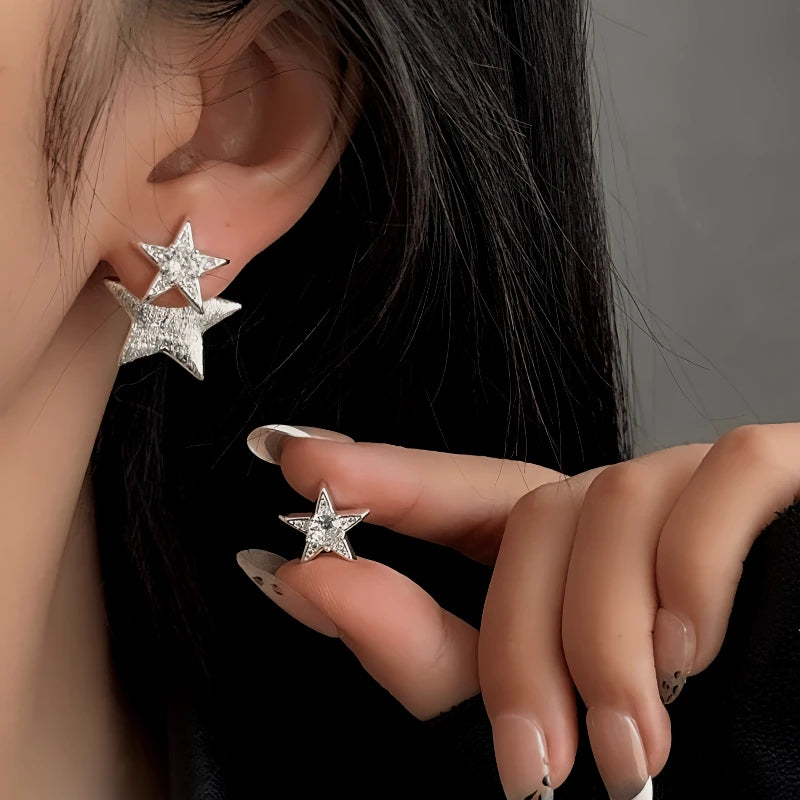 14K Gold-Plated Elegant Star Jacket Earrings - elegant Star Jacket Earrings