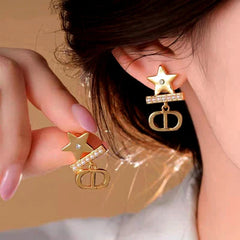 14K Gold-Plated Elegant Star Pearl Earrings - elegant Star Pearl Earrings