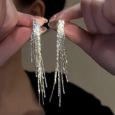 14K Gold-Plated Elegant Tassel Earrings - elegant Long Tassel Earrings