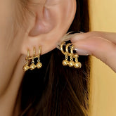 14K Gold-Plated Elegant Three-Layer Water Drop Earrings - elegant Water Drop Earrings