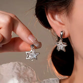 14K Gold-Plated Elegant Two-Piece Multi-Layer Star Earrings - elegant Multi-Layer Star Earrings