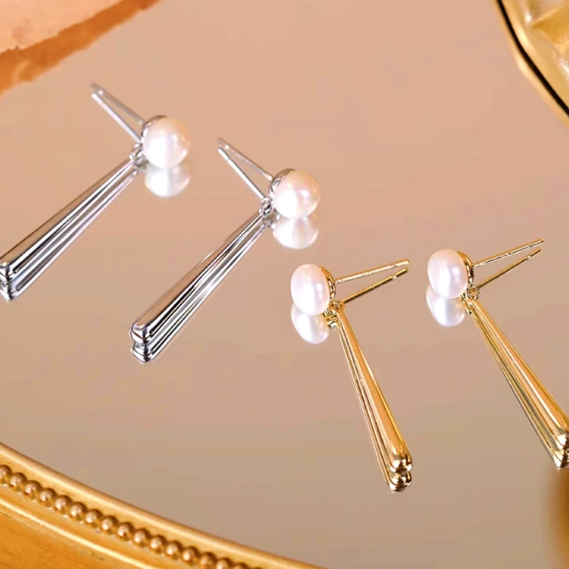 14K Gold-Plated Elegant Water Drop Pearl Earrings - elegant Pearl Drop Earrings