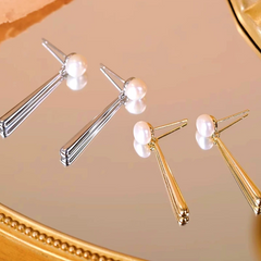 14K Gold-Plated Elegant Water Drop Pearl Earrings - elegant Pearl Drop Earrings