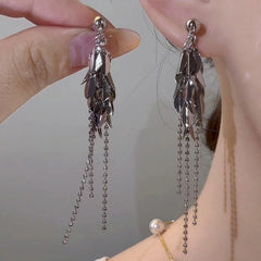 14K Gold-Plated Elegant Wheat Tassel Earrings - elegant Wheat Tassel Earrings