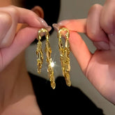14K Gold-Plated Elegant Wheat Tassel Earrings - elegant Wheat Tassel Earrings