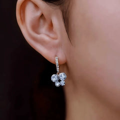 Close-up detail of the sparkling zircons and plating on the Zircon Butterfly Earrings
