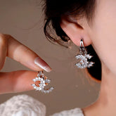 14K Gold-Plated Elegant Zircon C-Shaped Earrings - elegant C-Shaped Earrings