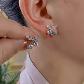 14K Gold-Plated Elegant Zircon Cherry Stud Earrings - elegant Cherry Stud Earrings