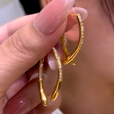 14K Gold-Plated Elegant Zircon Cross Earrings - elegant Cross Earrings