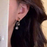 14K Gold-Plated Elegant Zircon Cross Tassel Earrings - elegant Silver Tassel Earrings