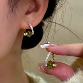 14K Gold-Plated Elegant Zircon Crystal Earrings - elegant Crystal Dangle Earrings