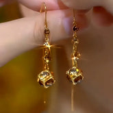 14K Gold-Plated Elegant Zircon Diamond Ball Threader Earrings - elegant Ball Threader Earrings