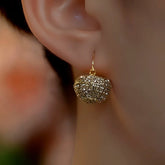 14K Gold-Plated Elegant Zircon Diamond Basket Earrings - elegant Basket Earrings