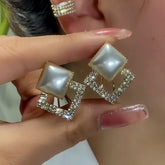 14K Gold-Plated Elegant Zircon Diamond Crystal Earrings - elegant Crystal Stud Earrings