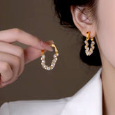 14K Gold-Plated Elegant Zircon Diamond Earrings - elegant Zircon Jacket Earrings