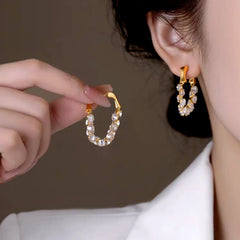 14K Gold-Plated Elegant Zircon Diamond Earrings - elegant Zircon Jacket Earrings