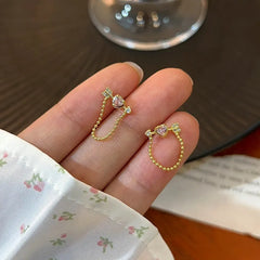 14K Gold-Plated Elegant Zircon Diamond Match Sword Earrings - elegant Sword Earrings