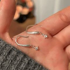 Angled view of the 14K Gold-Plated Elegant Zircon Diamond Water Drop Ear Hook Earrings