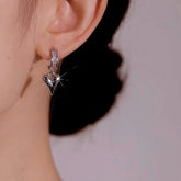 14K Gold-Plated Elegant Zircon Heart Earrings - elegant gold heart earrings