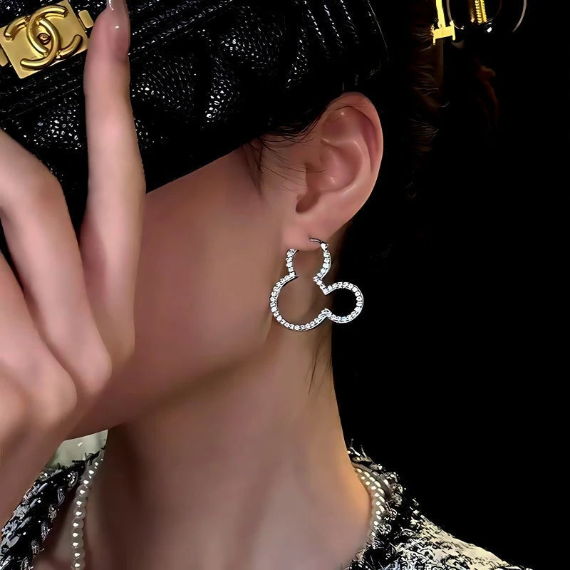 14K Gold-Plated Elegant Zircon Micky Earrings - elegant gold stud earrings