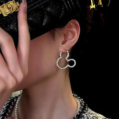 14K Gold-Plated Elegant Zircon Micky Earrings - elegant gold stud earrings